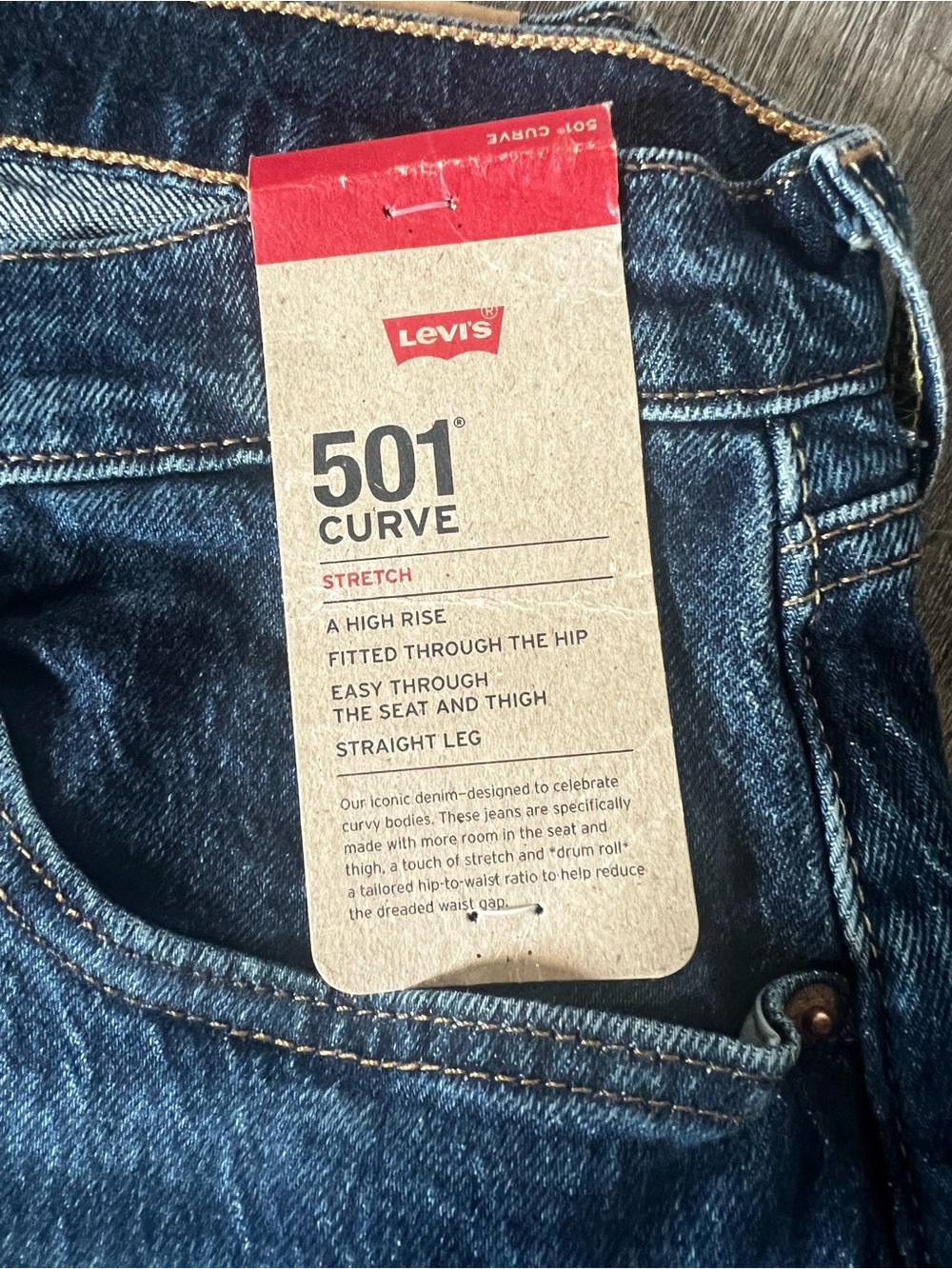Levi's 501 Straight Leg Jeans in Dark Blue Denim - Picture 4 of 10